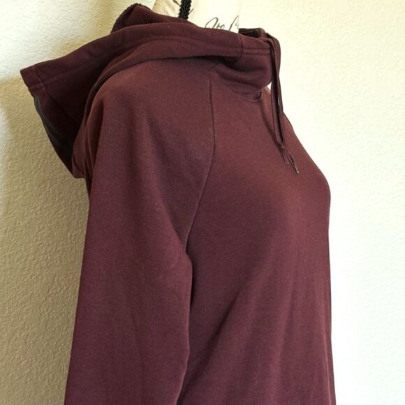 Maroon Nike Dri-Fit Athletic Oversized Hoodie Long Length Pockets Women's XS EUC - Picture 10 of 12